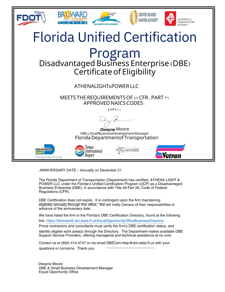 2025_DBE_Annual_Continued_Eligibility_Letter_-_Athena_Light_and_Power_LLC